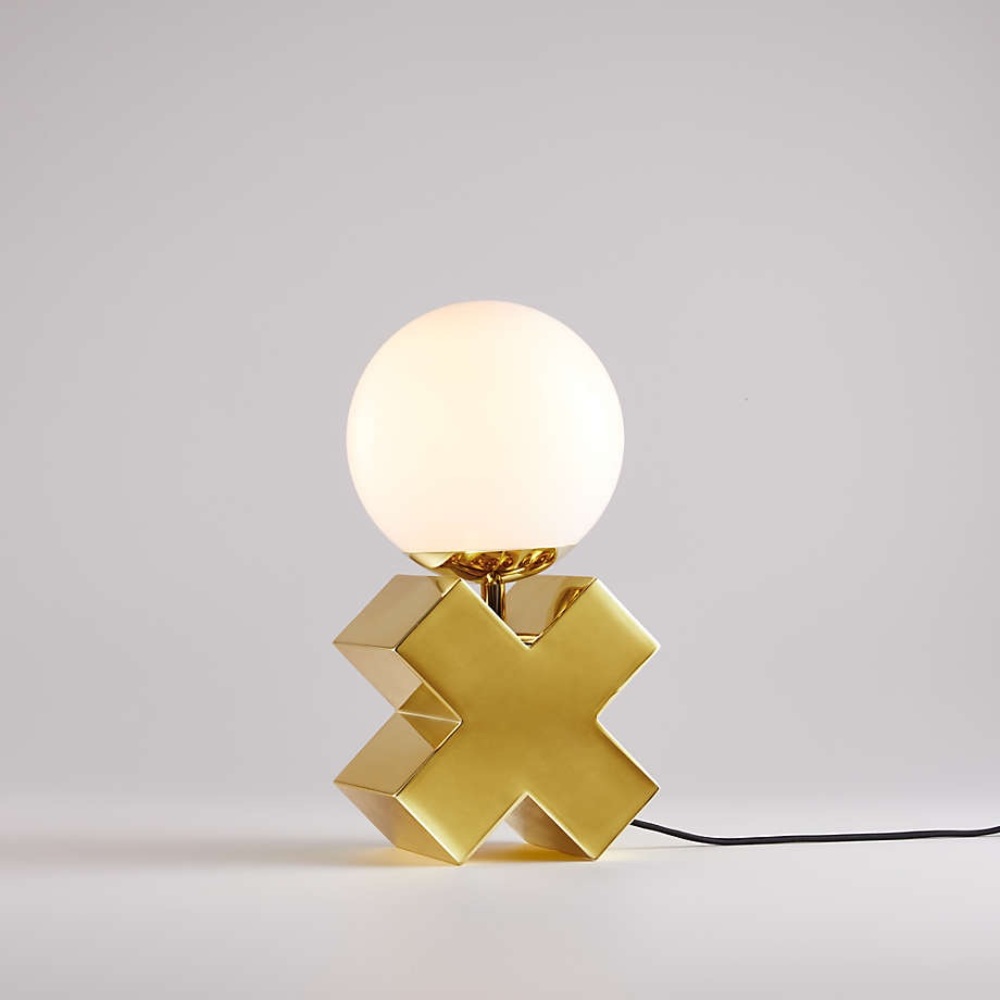 Crate and Barrel Bisou Gold Table Lamps